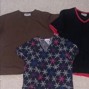 3 scrub tops